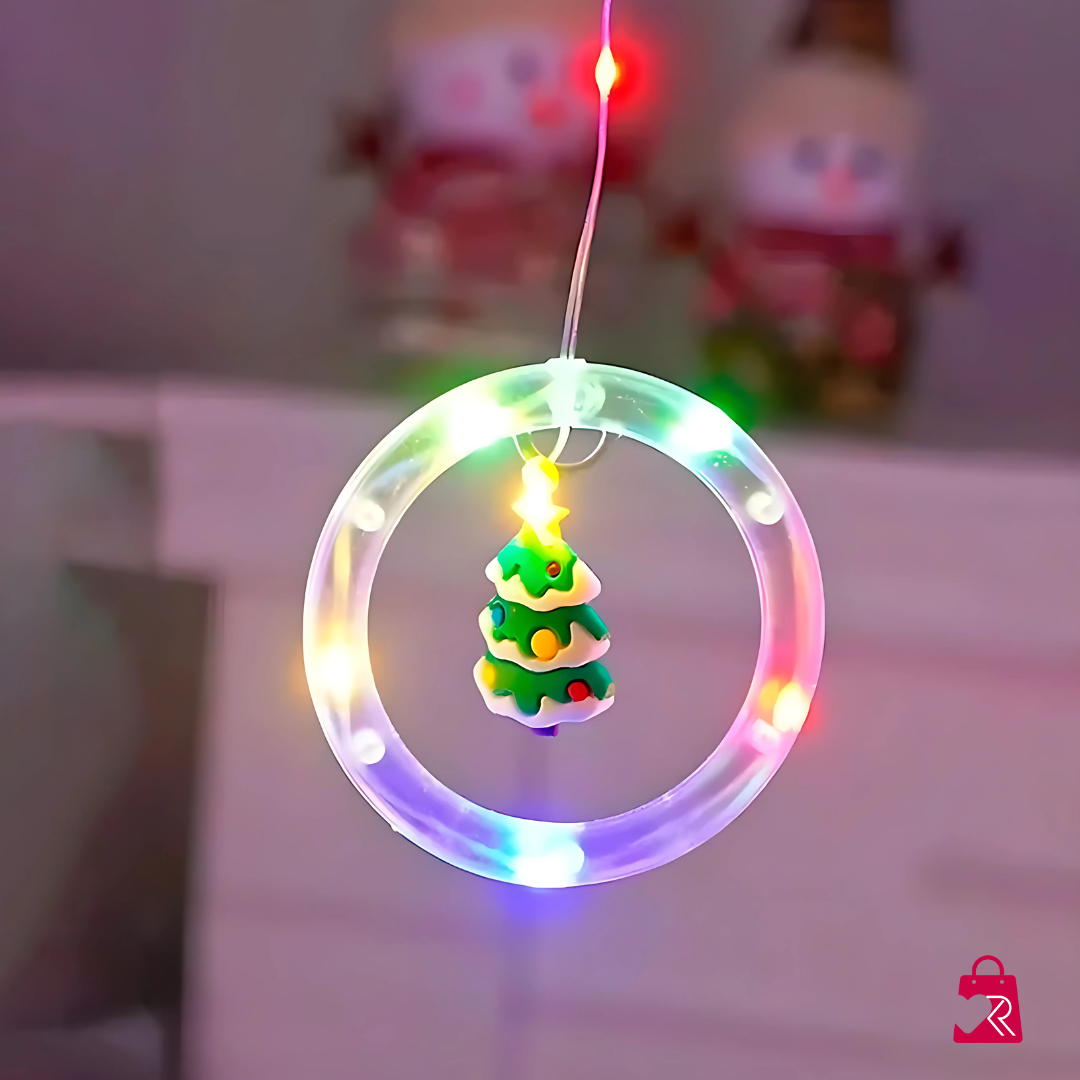 CORTINA DE AROS CON FIGURAS NAVIDEÑAS - MULTICOLOR